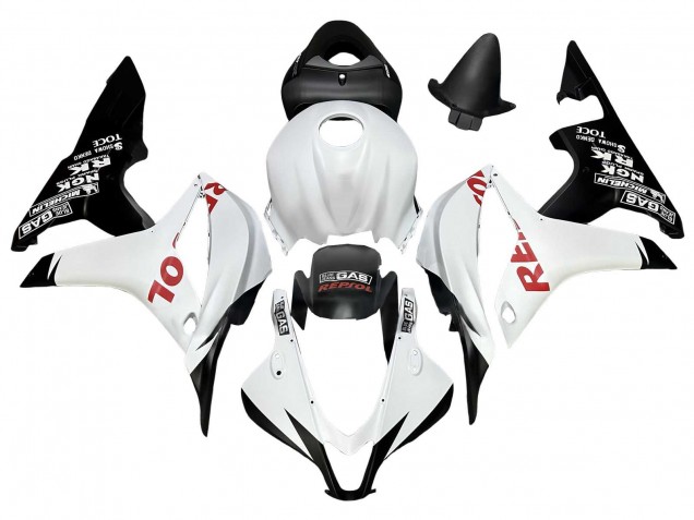 2007-2008 Honda CBR600RR Motorcycle Fairings - White Matte Black Red Repsol Canada