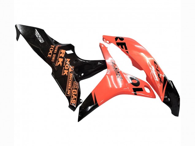 2007-2008 Honda CBR600RR Motorcycle Fairings - Orange Glossy Black Repsol Canada