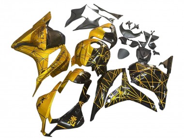 Online 2009-2012 Honda CBR600RR Motorcycle Fairings - Gold Glossy Black Canada