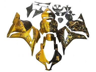 Online 2009-2012 Honda CBR600RR Motorcycle Fairings - Gold Glossy Black Canada