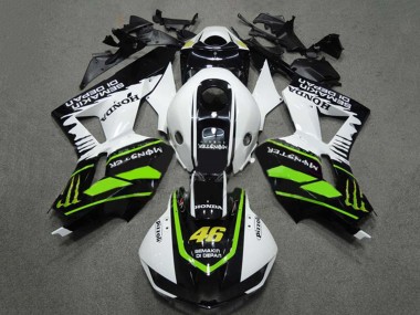 Online 2009-2012 Honda CBR600RR Motorcycle Fairings - White Green Glossy Black Semakin Didepan Monster 46 Canada