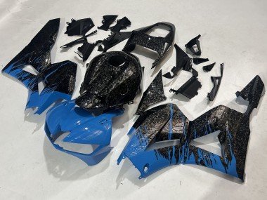 Online 2009-2012 Honda CBR600RR Motorcycle Fairings - Black Forged Carbon Fiber Blue Canada