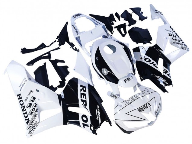 2013-2023 Honda CBR600RR Motorcycle Fairings - White Glossy Black Repsol Canada