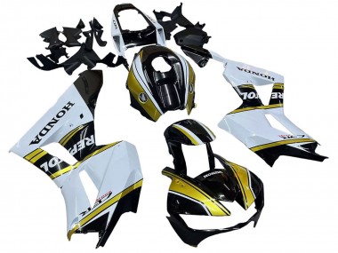 Online 2013-2023 Honda CBR600RR Motorcycle Fairings - White Gold Glossy Black Repsol Canada