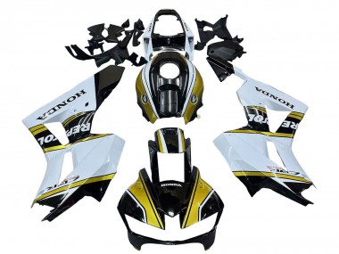 Online 2013-2023 Honda CBR600RR Motorcycle Fairings - White Gold Glossy Black Repsol Canada