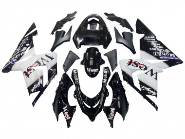 Online 2004-2005 Kawasaki ZX10R Motorcycle Fairings - White Black West Ninja Canada