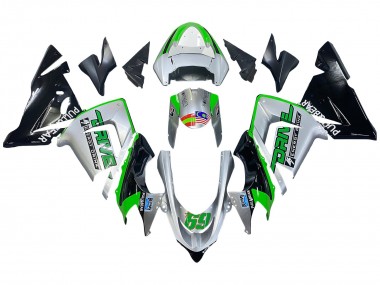 Online 2004-2005 Kawasaki ZX10R Motorcycle Fairings - Green Silver Black 69 Canada