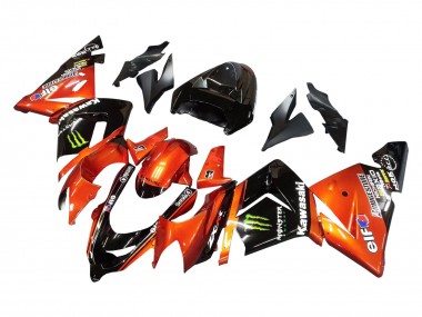 Online 2004-2005 Kawasaki ZX10R Motorcycle Fairings - Burnt Orange Black Monster Elf Canada