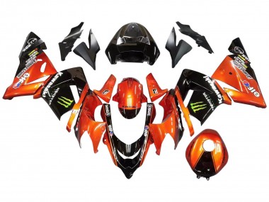 Online 2004-2005 Kawasaki ZX10R Motorcycle Fairings - Burnt Orange Black Monster Elf Canada
