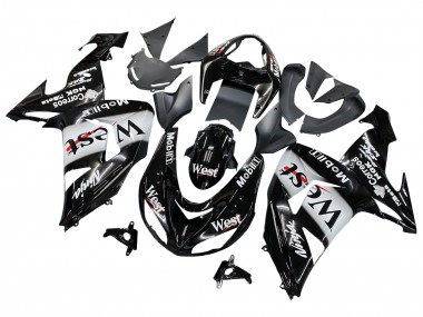 Online 2006-2007 Kawasaki ZX10R Motorcycle Fairings - Glossy Black White West Canada