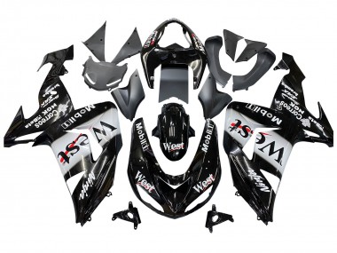Online 2006-2007 Kawasaki ZX10R Motorcycle Fairings - Glossy Black White West Canada