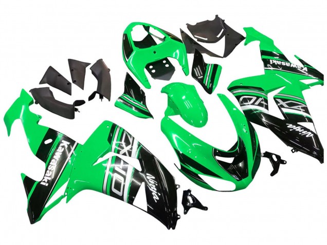 2006-2007 Kawasaki ZX10R Motorcycle Fairing Kits - Green White Black Canada