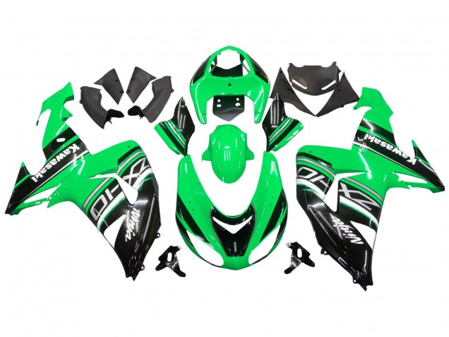 2006-2007 Kawasaki ZX10R Motorcycle Fairing Kits - Green White Black Canada