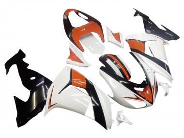 Online 2006-2007 Kawasaki ZX10R Motorcycle Fairings - White Orange Black Canada