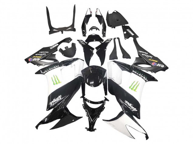 2008-2010 Kawasaki ZX10R Motorcycle Fairings - Glossy Black White Green Monster Elf Canada
