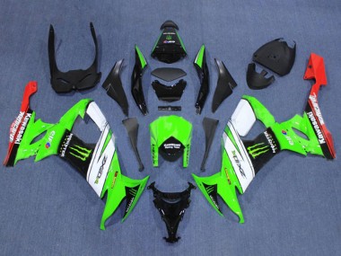 Online 2008-2010 Kawasaki ZX10R Motorcycle Fairings - Green White Red Black Monster Canada