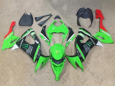 Online 2008-2010 Kawasaki ZX10R Motorcycle Fairings - Green White Black Red Monster Canada