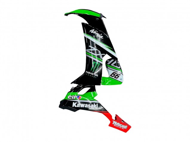 2008-2010 Kawasaki ZX10R Motorcycle Fairings - Green White Red Black Monster Elf 66 Canada