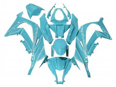 Online 2008-2010 Kawasaki ZX10R Motorcycle Fairings - Light Blue White Lines Canada