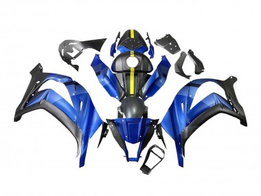 Online 2008-2010 Kawasaki ZX10R Motorcycle Fairings - Blue Yellow Matte Black Canada