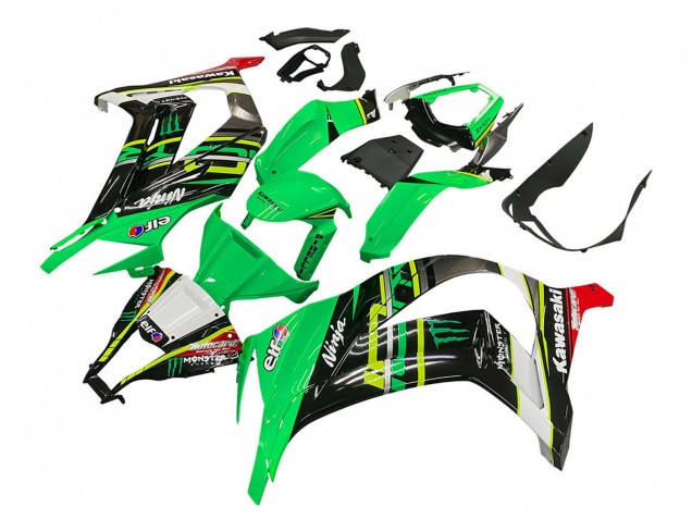 2011-2015 Kawasaki ZX10R Motorcycle Fairings - Green Yellow Black White Elf Monster Canada