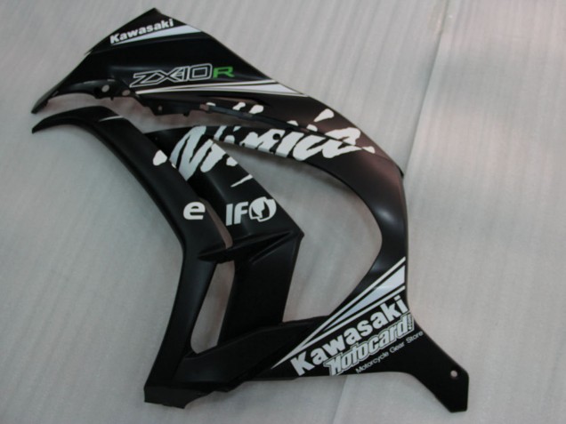 2011-2015 Kawasaki ZX10R Motorcycle Fairings - Glossy Black White Elf Snow Decal Canada