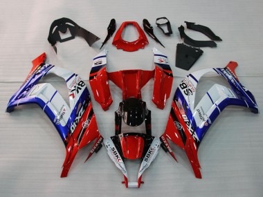 Online 2011-2015 Kawasaki ZX10R Motorcycle Fairings - White Blue Red Black SBK Maxxis Canada