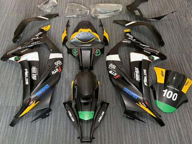 2011-2015 Kawasaki ZX10R Motorcycle Fairings - Matte Black White Yellow Green Elf Trick Star Frtr 100 Canada
