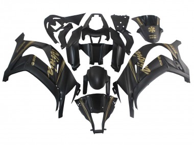 Online 2011-2015 Kawasaki ZX10R Motorcycle Fairings - Matte Black Gold Snow Elf Canada