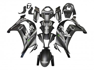 Online 2011-2015 Kawasaki ZX10R Motorcycle Fairings - Matte Black Green Elf Canada