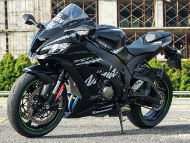 Online 2011-2015 Kawasaki ZX10R Motorcycle Fairings - Matte Black White Green Snow Decal Canada
