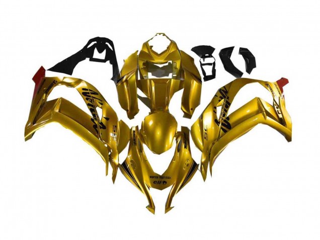 2016-2020 Kawasaki ZX10R Motorcycle Fairing - Gold Black Canada