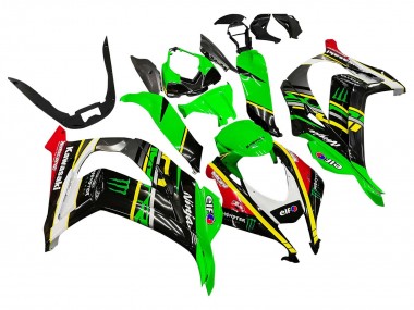 Online 2016-2020 Kawasaki ZX10R Motorcycle Fairings - Green Yellow Red Black Elf Monster Canada