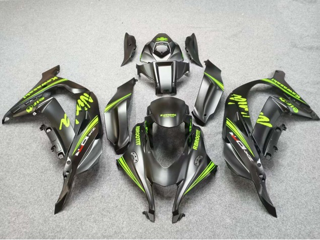 2016-2020 Kawasaki ZX10R Motorcycle Fairings - Matte Black Green Canada