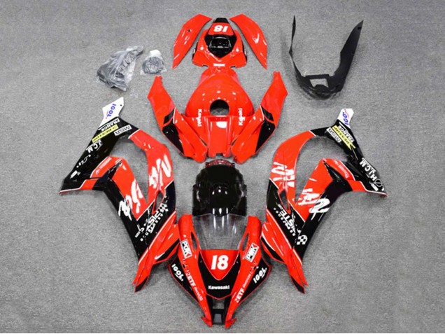 2016-2020 Kawasaki ZX10R Motorcycle Fairings - Red Glossy Black White Monster 18 Canada