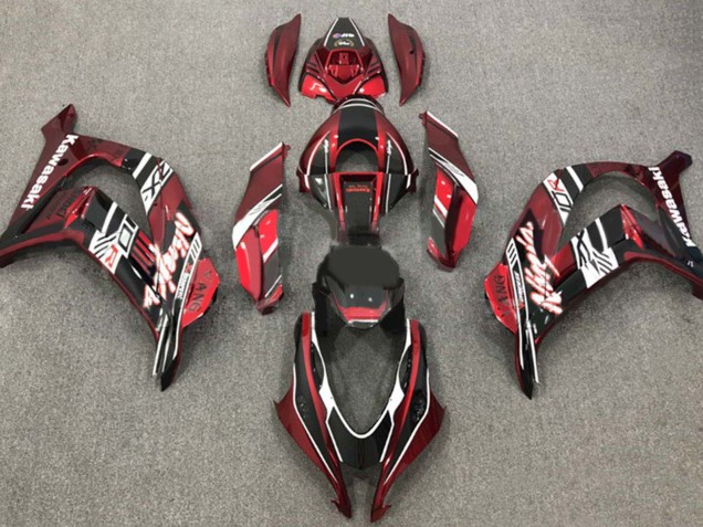 2016-2020 Kawasaki ZX10R Motorcycle Fairings - Maroon Red White Glossy Black Canada