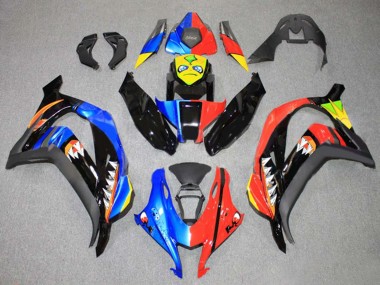 Online 2016-2020 Kawasaki ZX10R Motorcycle Fairings - Blue Red Yellow Black Shark Canada