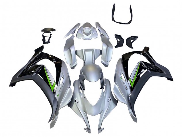 2016-2020 Kawasaki ZX10R Motorcycle Fairing - Silver Green Black Canada