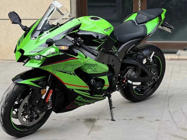 2021-2025 Kawasaki ZX10R Motorcycle Fairings - Green Glossy Black Canada