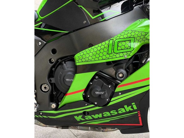2021-2025 Kawasaki ZX10R Motorcycle Fairings - Green Glossy Black Canada