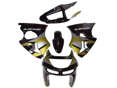 Online 1998-1999 Kawasaki ZX6R Motorcycle Fairings - Glossy Black Silver Yellow Canada