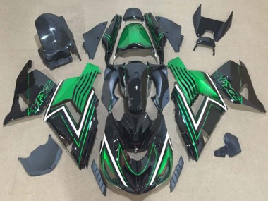 Online 2006-2011 Kawasaki ZX14R ZZR1400 Motorcycle Fairing Kits - Green Glossy Black Canada