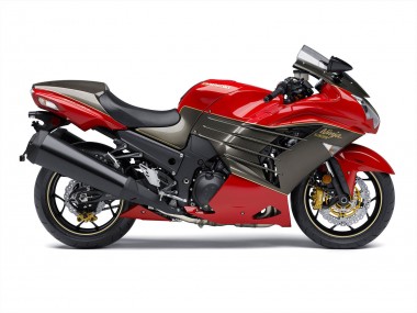 Online 2012-2024 Kawasaki ZX14R ZZR1400 Motorcycle Fairings - Red Matte Black Gold Ninja Canada
