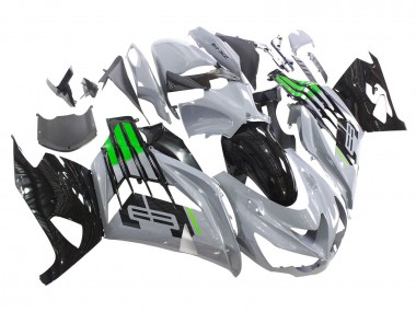 Online 2012-2024 Kawasaki ZX14R ZZR1400 Motorcycle Fairings - Grey Green Black Canada