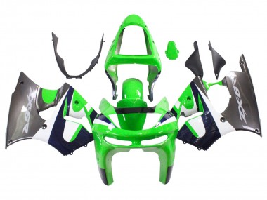 Online 1998-1999 Kawasaki ZX6R Motorcycle Fairings - Green White Dark Blue Silver Canada