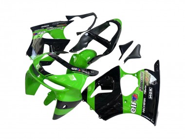 Online 1998-1999 Kawasaki ZX6R Motorcycle Fairings - Green Glossy Black Elf Bridgestone Canada