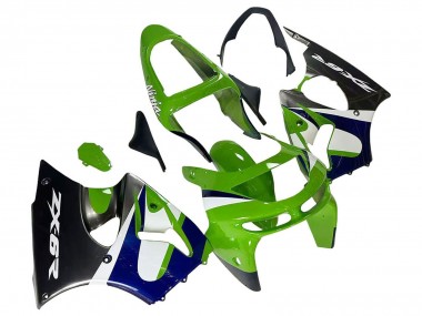 Online 1998-1999 Kawasaki ZX6R Motorcycle Fairings - Green White Blue Silver Glossy Black Canada