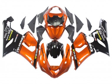 Online 2005-2006 Kawasaki ZX6R Motorcycle Fairing - Orange Black Canada