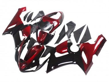 Online 2005-2006 Kawasaki ZX6R Motorcycle Fairing - Red Glossy Black Canada