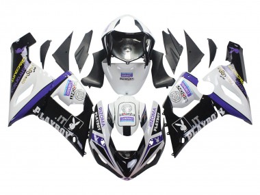 Online 2005-2006 Kawasaki ZX6R Motorcycle Fairings - White Purple Black Rizoma Playboy DENSO Canada